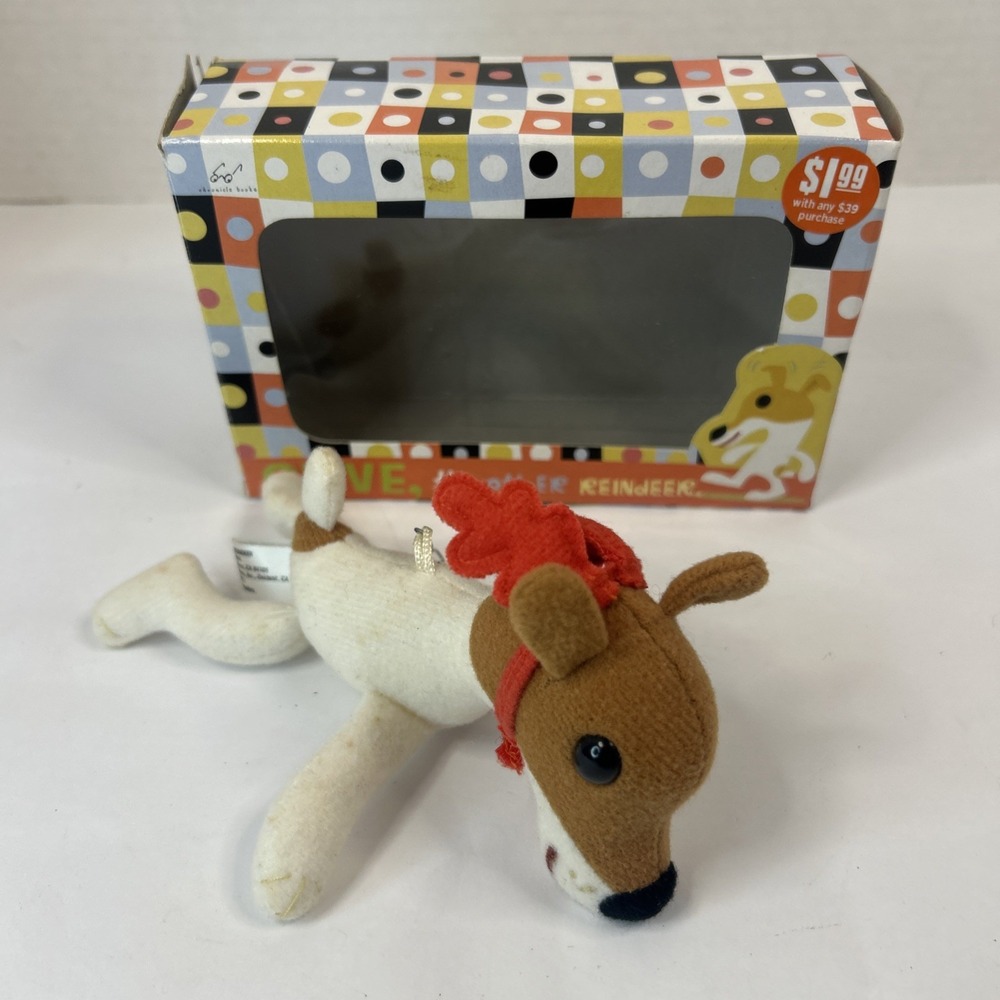 1998 Olive the Other Reindeer Stuffed Dog Plush Toy Ornament 4" CHRISTMAS Read